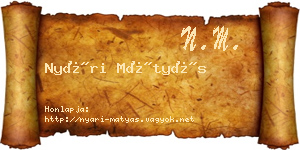 Nyári Mátyás névjegykártya