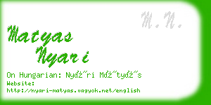 matyas nyari business card